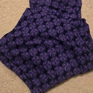 LulaRoe Purple and Black Patterned Leggings